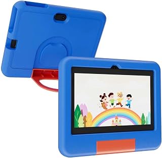 CUPEISI 7 Inch Android 12 Tablet with Case: 4GB RAM 32GB ROM 1TB Expandable, Quad-Core, HD IPS Screen, 3000mAh Battery, WiFi Bluetooth Blue