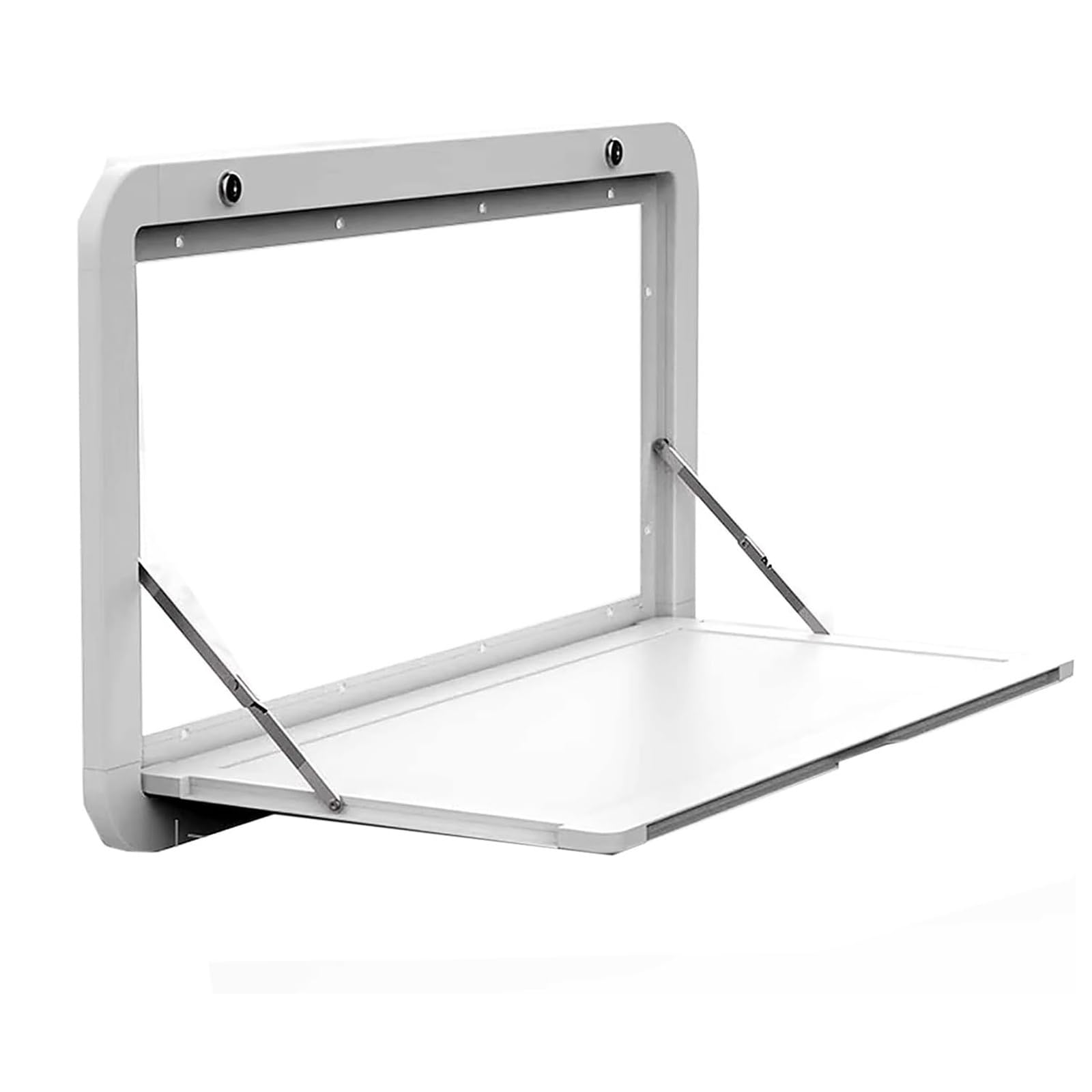 Mesa plegable para caravana de aluminio blanca 80x45cm con dos cerraduras de seguridad