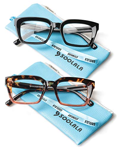 image for SOOLALA 2-Pair Vintage Stylish 53mm Lens Oversized Reading Glass Big E