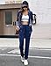 ouansyltg Velour Track Suits for Women Set Sweat Outfits Zip Up Velvet Tracksuit Zipper Hoodie Jogging Suits Navy Blue XL