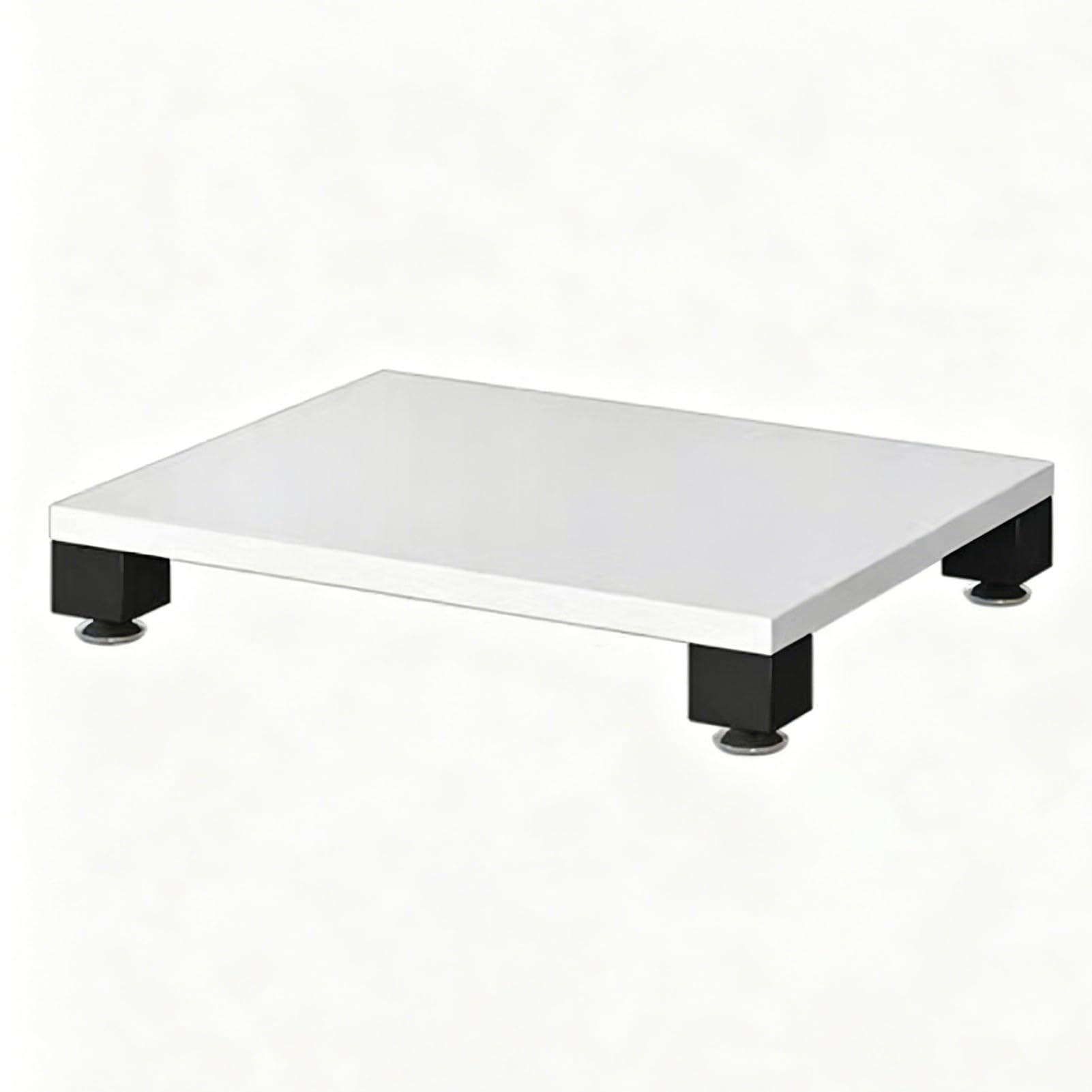 Soporte multimedia de madera blanca con estante de audio abierto de 10cm