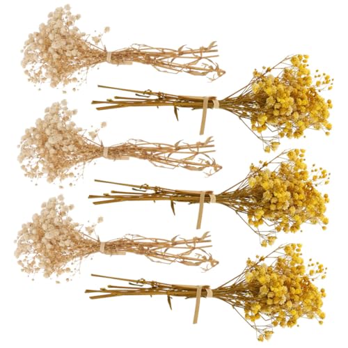 6 ramos de flores secas Babys Breath para decoración miniatura 1