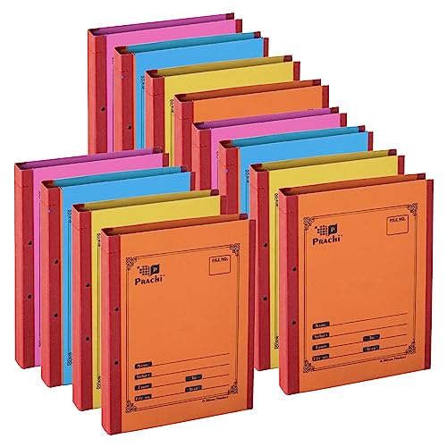Image of TULMAN Files for Office Paper Spring Files Organizer Report Document Folder - A-4 Size - Multicolor Pack of 12