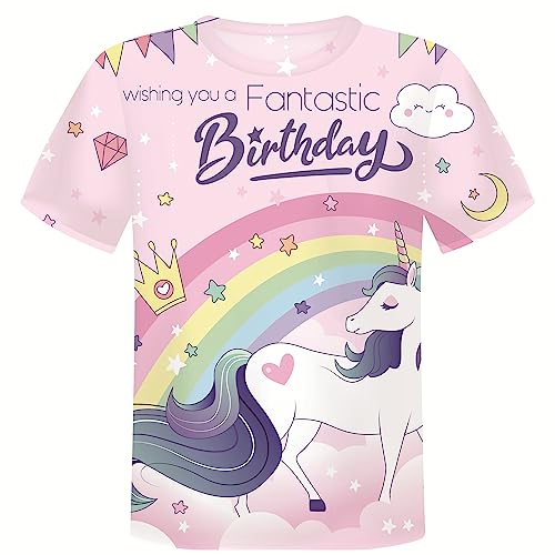 Image of KYKU Toddler Girls Short Sleeve Graphic T-Shirt Kids Cute T Shirt Gifts