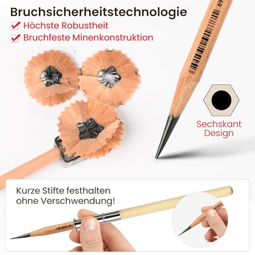 MARCO Skizzen Zeichen Bleistift Set 22 Stück Skizzier-Set Zeichenstifte für Skizzieren und Zeichnen, Zeichnungen Stifte für Anfänger Skizzieren für Künstler, Erwachsene, Teenager（22Stück）