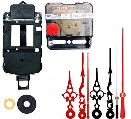 Image of Silent Pendulum Type Quartz Clock Moviment Mechanism 12 MM Sweep Silent Motor DIY Kit (Needles : Antique Maroon,Black,Red)