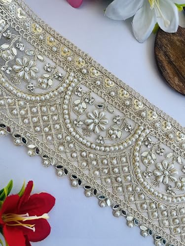 Encaje de perlas y cristales para restaurar y adornar vestidos 6