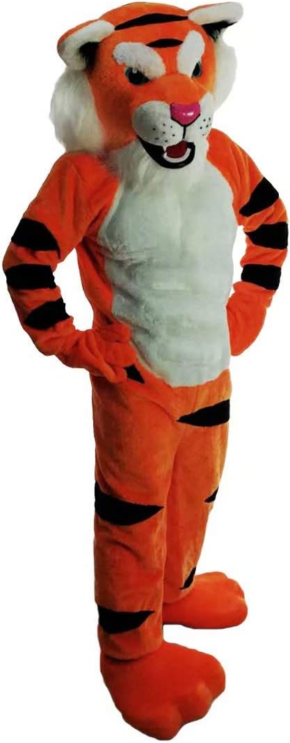 Orange Tiger Cartoon Costume Mascot Adult Cosplay Party Professional