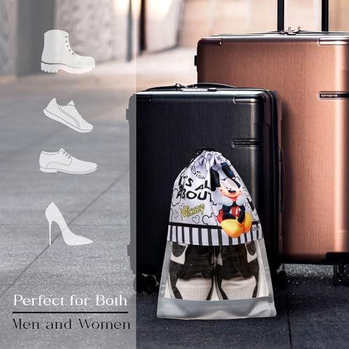 Image of Urbane Home Shoe Cover | Travel Shoe Storage Bags | Polyester Storage Bag | Drawstring Shoe Cover | Shoe Organizer with Clear window | Pack of 6 | Multi