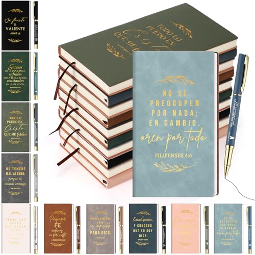 Crtiin 40 cuadernos de oración y versículos de la Biblia, regalos cristianos en español, regalos inspiradores para la iglesia religiosa, regalos inspiradores para el día de la madre (color Morandi)