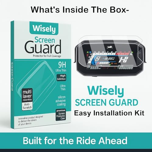 Image of Wisely Pack 2 - Premium Screen Guard for TVS Raider 125 SSE - IGO - SPLIT & SINGLE SEAT Bike - Display Digital Meter Protector - HD Clear, Full Cover - Easy Installation Kit - Raider Accessories