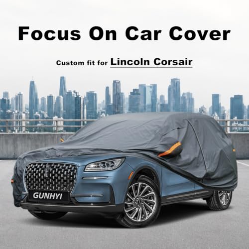 Image of GUNHYI Premium Car Cover Custom Fit Lincoln Corsair, 16 Layers Heavy Duty Car Cover Waterproof All Weather with Zipper Door for Sun Rain Snow Dust Uv Protection