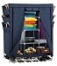 Portable Storage Organizer Wardrobe Closet & Shoe Rack Blue, 13 Customizable Shelves with Sturdy Rust-Proof Stainless Steel Frame- 9 Side Pockets - Assemble Easy 69" x 51" x 17.5" 15 Cubic Ft