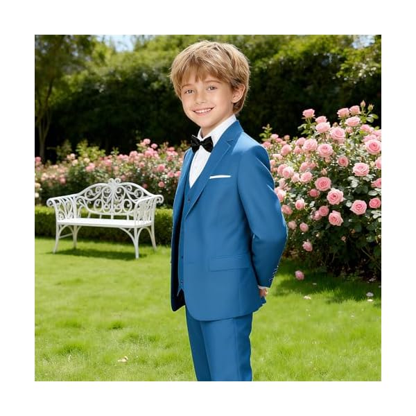 Boys Suit Kids 5 Piece Tuxedo Suit Set for Teen Boys Formal Dresswear - Image 7