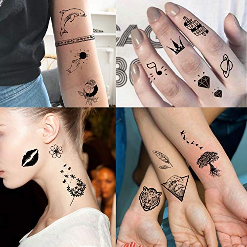 EGMBGM 52 Sheets Tiny Small Temporary Tattoos For Kids Boys Girls, Tribal Animals Butterfly Anchor Compass Tattoo… - Image 4