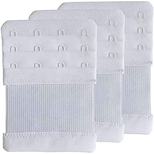 Bra Extenders 4 Hook Soft Stretchy Bra Extension 4 Hooks, Pack of 3