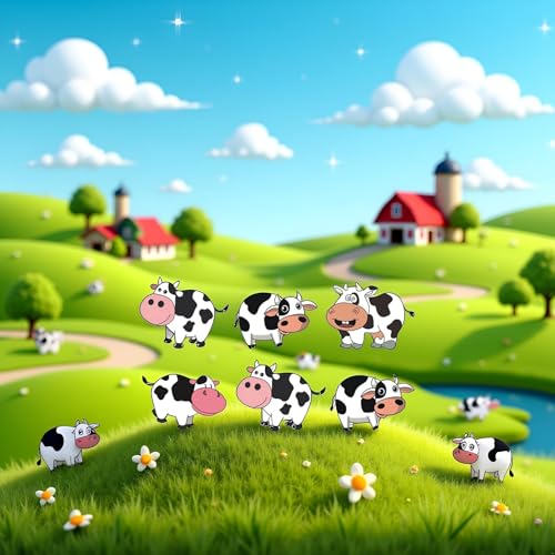 Image of 6 Pcs Cow Print Air Vent Clips, Cute Cow Car Air Fresheners Vent Clips Cute Car Interior Decor Funny Decoration Accessories for Women Men