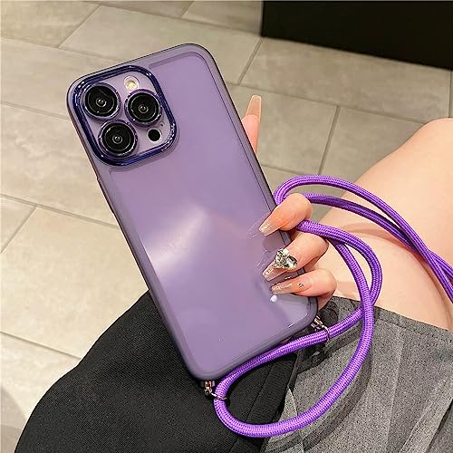 Coque collier antichoc iPhone 14 Plus étui transparent silicone avec cordon