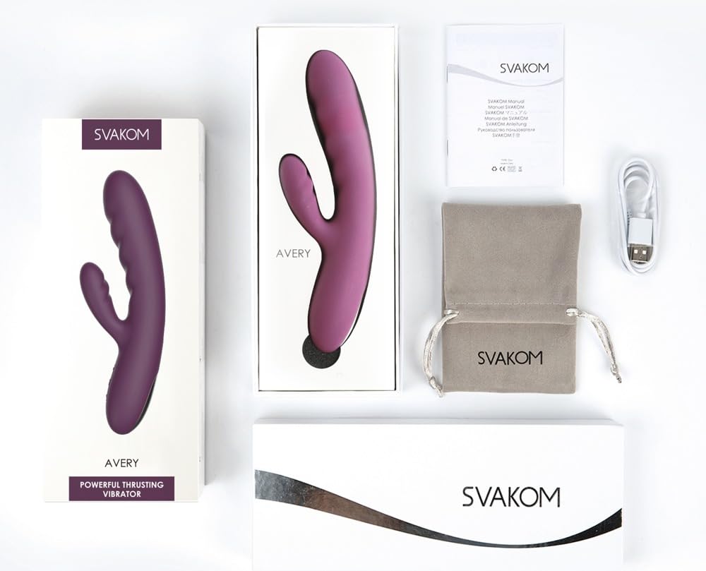 SVAKOM - Avery Vibratore Rabbit a Spinta - Rosa Fragola