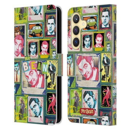 Étui cuir Galaxy S24 Mr. Bean avec fermeture aimantée et collage graphique