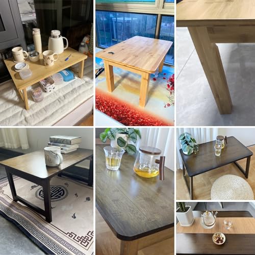 Table basse pliante bambou grand format pour plateau de lit et ordinateur portable
