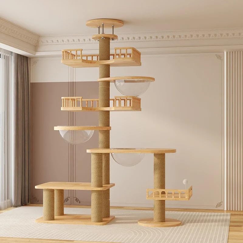 Large Multifunctional Sisal Post Multi-Story Cat Tree House Tower Cat Scratching Board Castle for Cats Pet Climbing Toy (TC-11 Remarks Height, Default height 230cm)