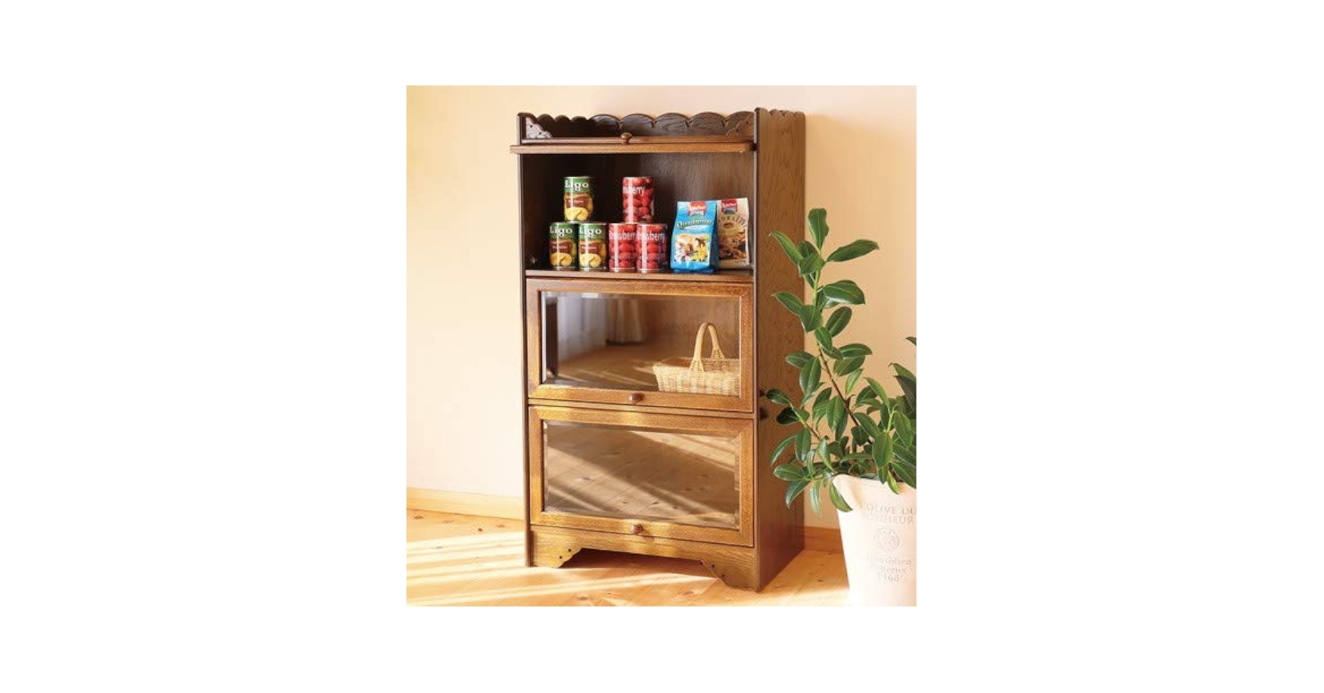 Amazon.co.jp: ウッドギャラリー樹 Alice ガラスキャビネット ガラス