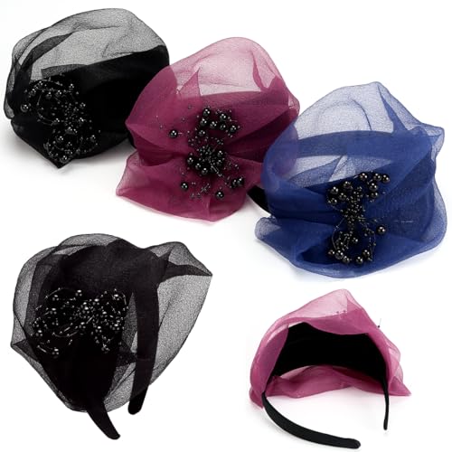 Loneedy Fascinator Half Beret Hat Headband For Women,Cute And Elegant Hairband For Girls Dance Party Hair Accessories thumb #2