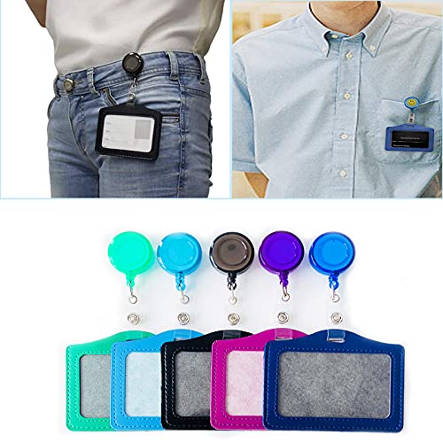 10 Stuks ID-badgehouder, ID-badgehouder Sleutelkaarten, Kleurrijke ID-badgehouder van PU-leer, voor Zakelijke… - Image 8