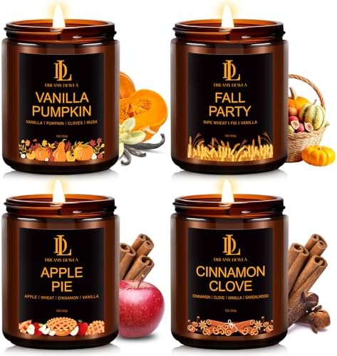Scented Candles for Home, 4 Pack Soy Candle Set, Candle Gifts for...