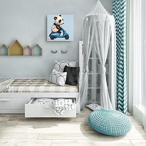 Forjoy Funny Baby Panda Wall Art：cute Animal Painting Prints On Canvas For Children's Room,Bedroom,Living Room,Kitchen,Bathroom Decor Unframed 12X12 Inch… #TOP4