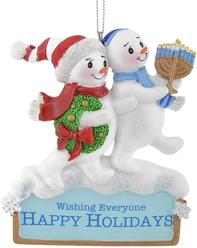 Kurt Adler Resin Hanukkah Snowman Ornament 4" Standard
