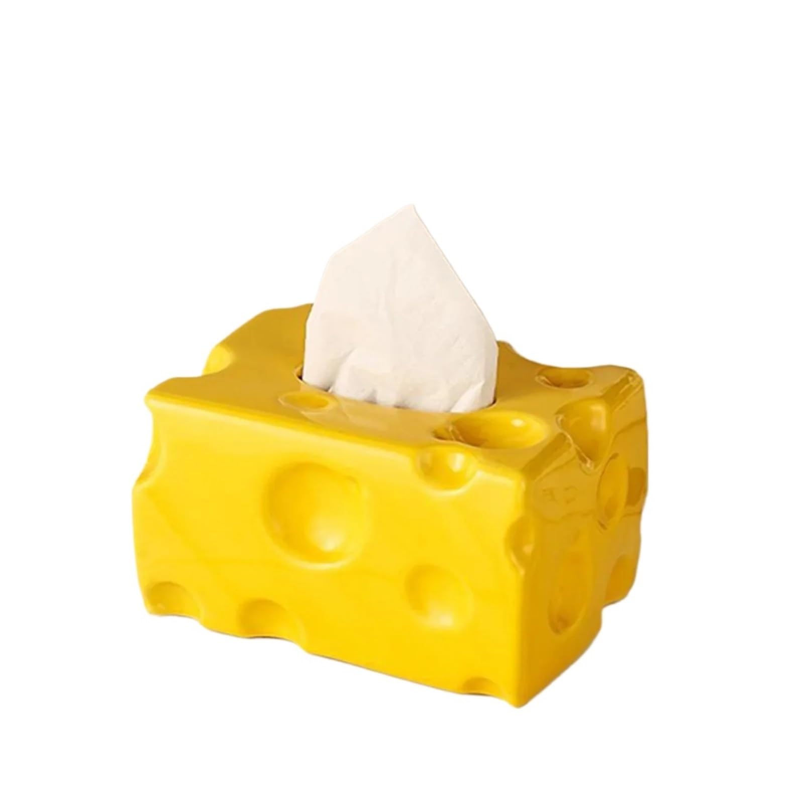 Tissue Box Tissue Box Holder Simple Ceramic Dryer Sheet Container Napkin Toilet Paper Organizer Towel Dispenser(Yellow)