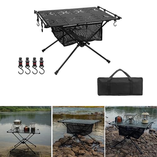 Table de camping portable et pliable résistant à la chaleur du barbecue - 4