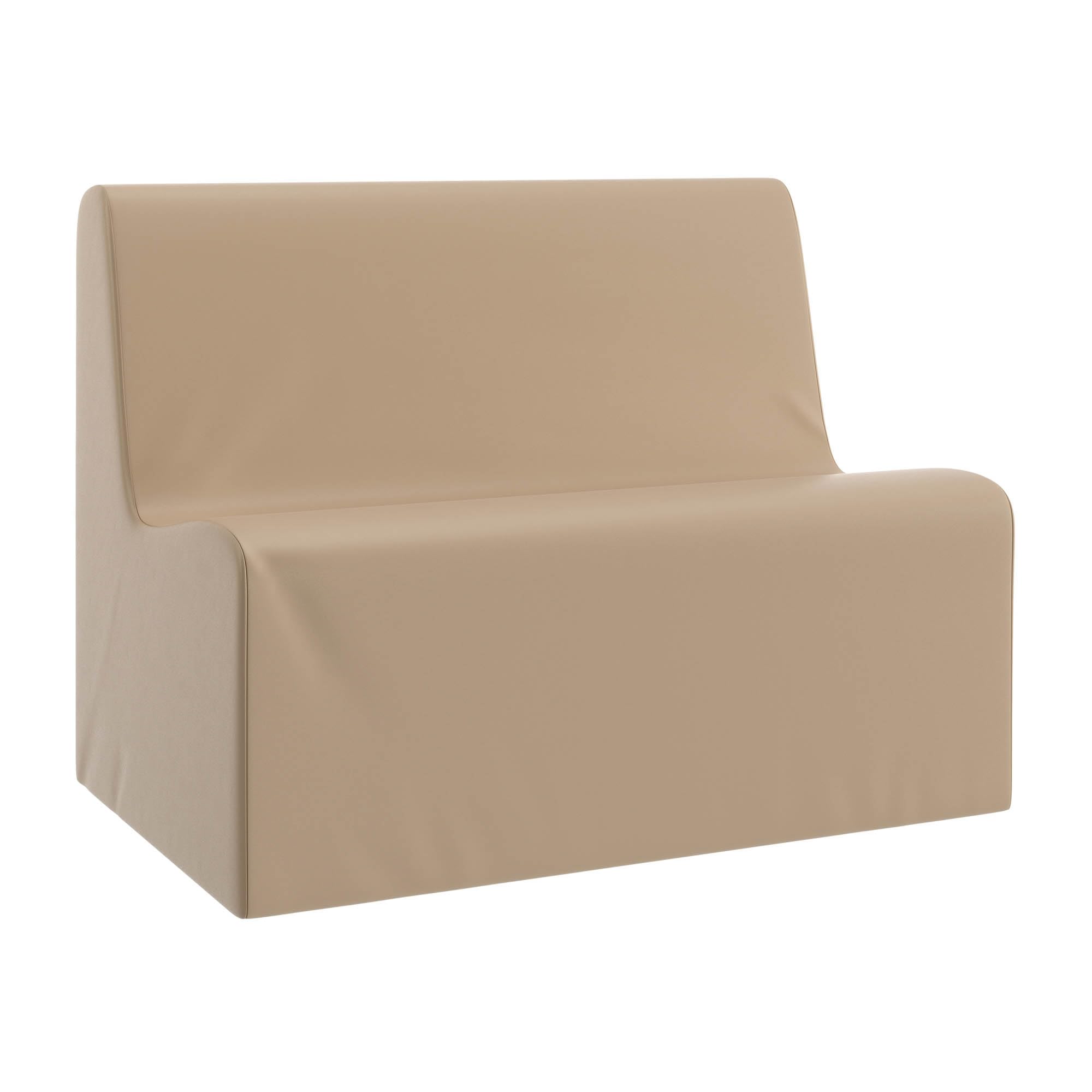Children's Factory Large Contour Sofa, Mix-and-Match Kids Chairs, Sofas, Corner Ottomans and Cubes, Foam-Filled and Water-Resistant, Flexible Seating for Classroom Elementary, Sand Kids Couch