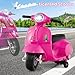 Licensed Vespa Scooter Kids Motorcycle by OLAKIDS, 6V Ride on Electric Motorcycle with Training Wheels, Headlight, Battery Powered 3 Wheels Toy Gift with LED Headlight Horn for Boys Girls (Pink)