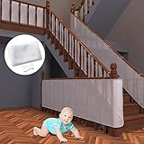 Baby Balcony Safety Mesh Net,Banister Stairs Guard Protective Net for Kids Toys Pets,Stairway Rail Net 10ft x 2.5ft (1 Pack, White)
