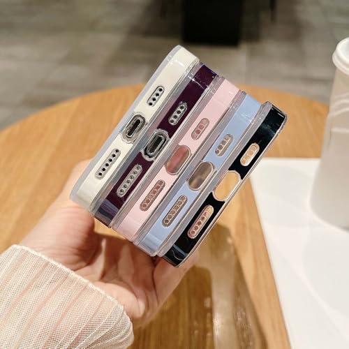 Coque en verre iPhone 12 rose avec protection d'objectif intégrée et dos rigide transparent - 3