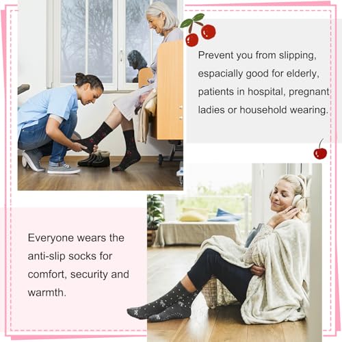 Image of Pilates Socks for Women, Non Slip Grip Socks for Yoga, Barre, Hospital, Grippy Socks Womens Gifts, 4 Pairs