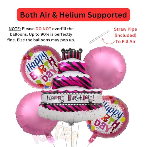 Image of KITTER Big Cake Shape Foil Balloon For Birthday | Princess Theme Cake Foil Balloons For Girls Birthday Decorations | Girls Birthday Decoration & Party Supplies (Cake Theme)