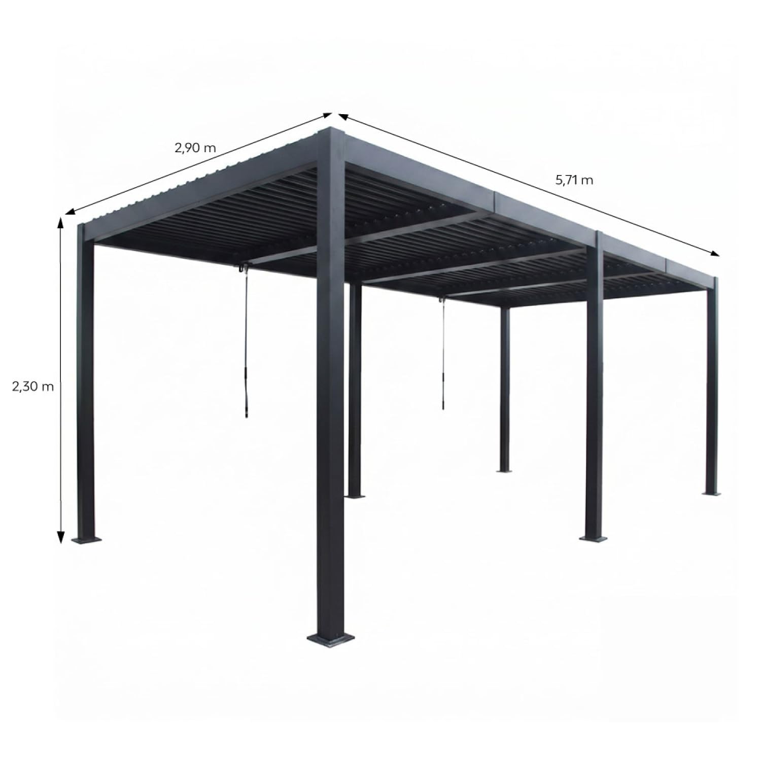 Pergola Bioclimatique Double Paros 571×290 cm Noir Aluminium