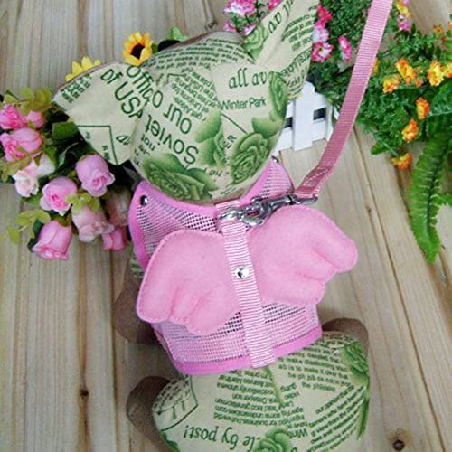 KTM Healthcare® Pink, S : Cute Pet Cat Dog Traction Belt Puppy Chest Braces Clothes Adjustable pet Dog Leash Product with Angel Wings Harness BT-90005