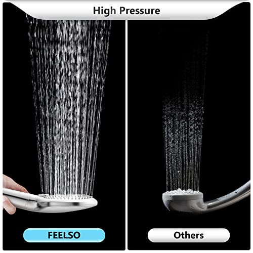 Image of FEELSO Filtered Shower Head with Handheld, High Pressure 3 Spray Mode Showerhead with 60 inch Hose, Bracket and 15 Stage Water Softener Filters for Hard Water Remove Chlorine and Harmful Substance