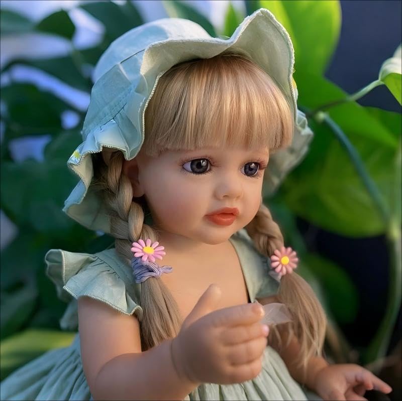 Muñeca Reborn Niña 22 Pulgadas Realista Cuerpo Suave miniatura 3