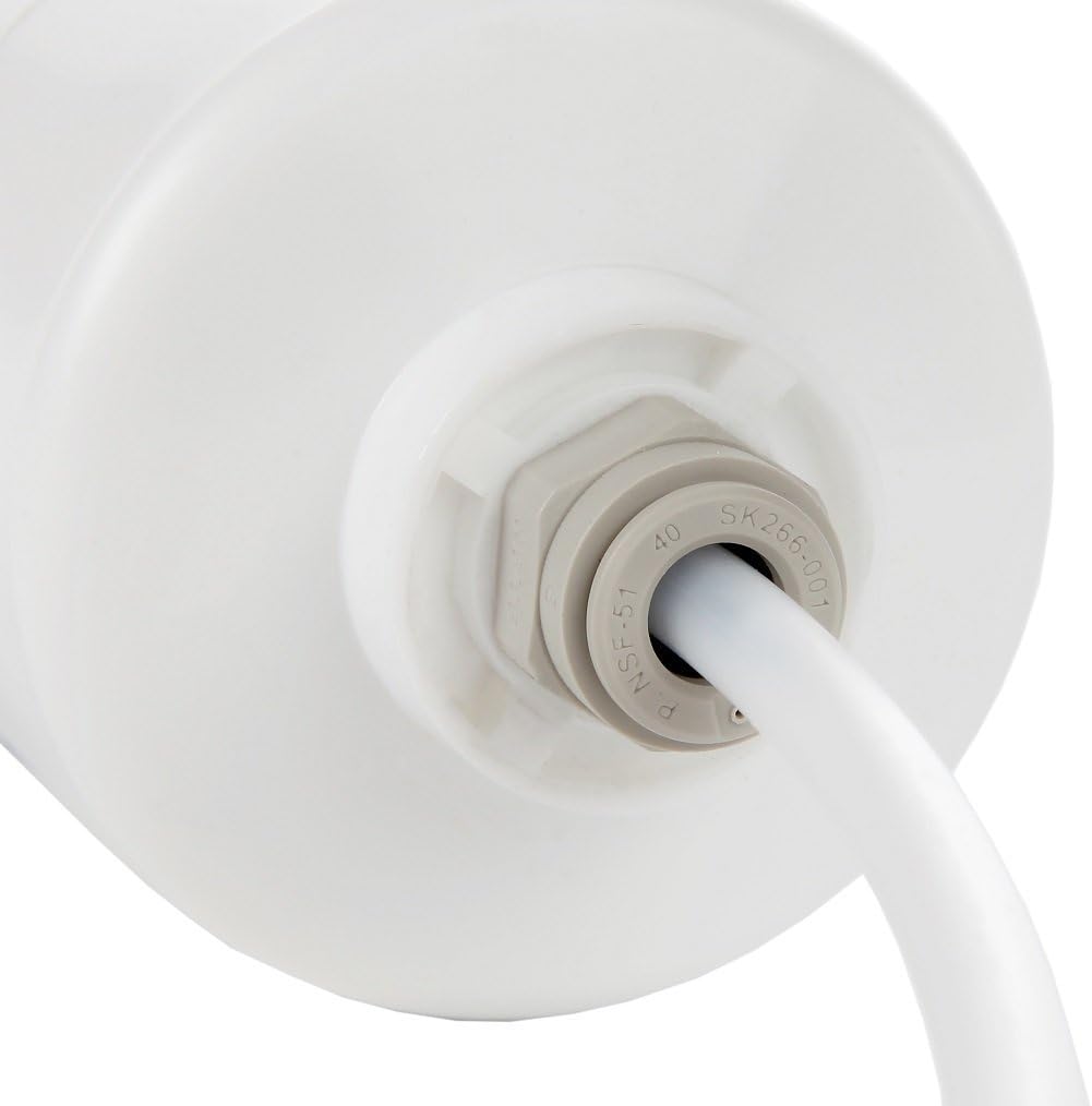 Woder WD-10K-JG Ultra-High Capacity Inline Water Filter with ¼” Built-in JG Fittings (for unbraided ¼” PVC, or 1/8” PEX). WQA Certified Refrigerator Water Filter 10K Gallons. USA Made.