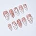 Bridal Nude Pink Wedding Handmade Press on nails, Long Short Press Nails Tips Full Cover 10Pcs Bridal Nude Pink Wedding Press on Nails Fake Nails 3D Easy Wear