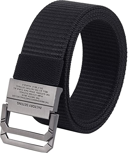 ZORO Double Ring Black Nylon Woven Fabric Belt for Men | NB-610