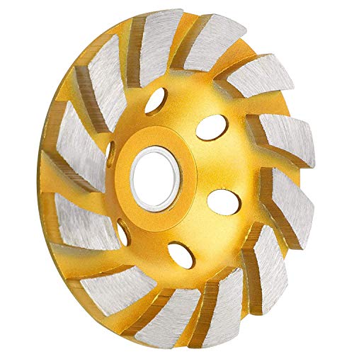 Hetkrishi 4 inch Diamond Cup Grinding Wheel, 12-Segments Heavy Duty Turbo Row Grinding disc for Angle Grinder Polishing and Cleaning Concrete Granite 