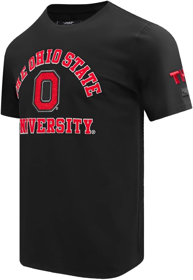 Pro Standard Mens Ohio State University Classic Chenille Short Sleeve Tee Black M - Image 2