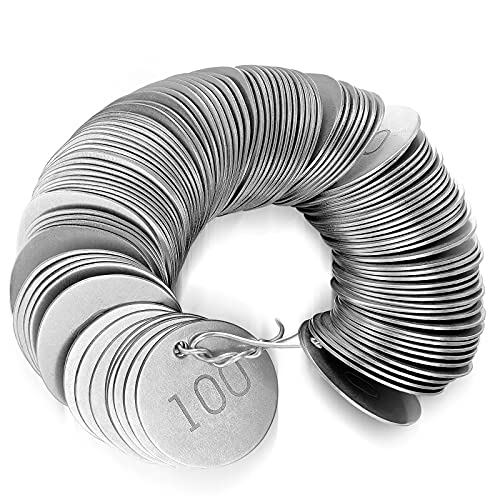 Etiquetas de metal numeradas en acero inoxidable de 1-1/4 pulgadas para identificar sin óxido